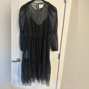 H&M Elegant Black Polka Dot Dress